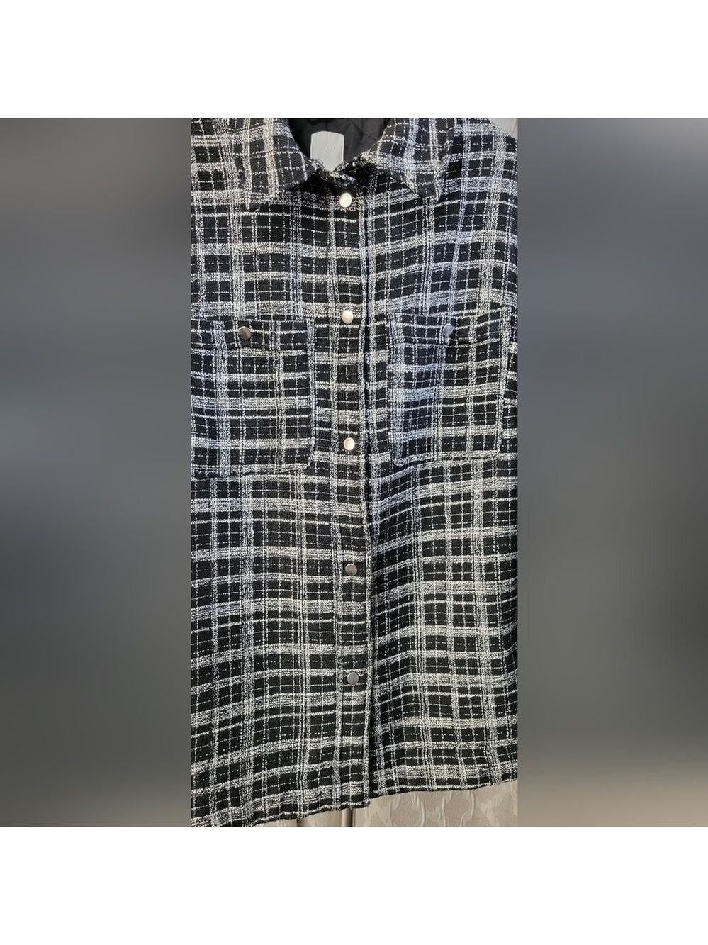 H&M | Black Checked Jacquard Weave Jacket - Picture 14 of 14